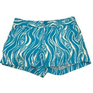 Lilly Pulitzer The Callahan Short Joe Fish Womens Blue White Resort Shorts Sz 4